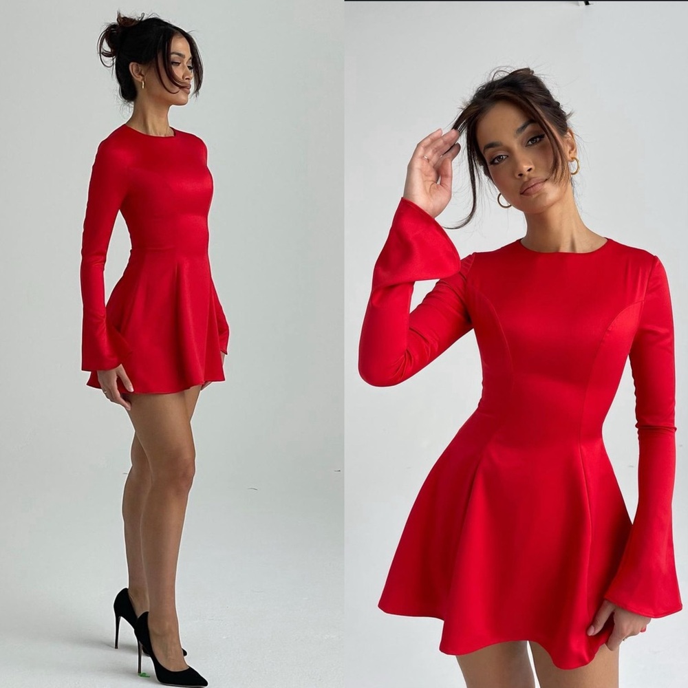 HOUSE OF CB 'Sacha' Red Satin Mini Dress